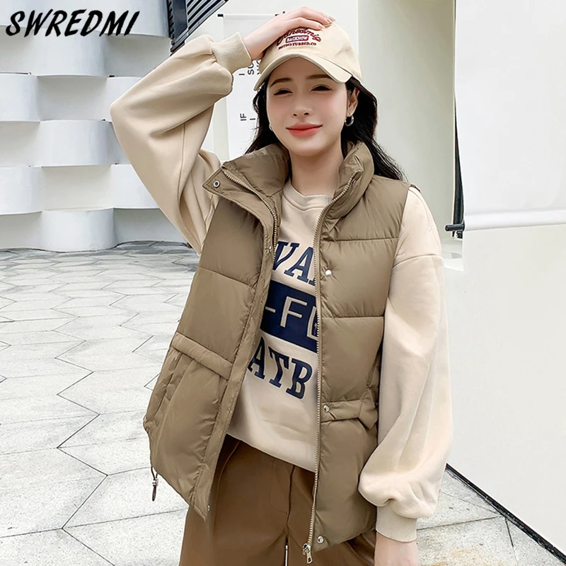 Warm Vest Coat Woman Winter Stand Collar Cotton Padded Jackets Snow Wear Mandarin Collar Waistcoat S-XL SWREDMI
Warm Vest Coat Woman Winter Stand Collar Cotton Padded Jackets Snow Wear Mandarin Collar Waistcoat S-XL SWREDMI