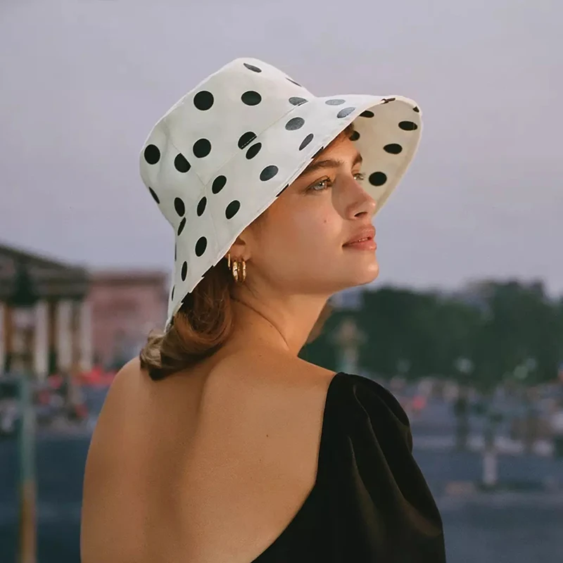 Summer Ladies Wide Brim Polka Dots Sun Hats for Women Girl Outdoor Sprots Sun Protection Bucket Hat Female Foldable Visor Hat
Summer Ladies Wide Brim Polka Dots Sun Hats for Women Girl Outdoor Sprots Sun Protection Bucket Hat Female Foldable Visor Hat