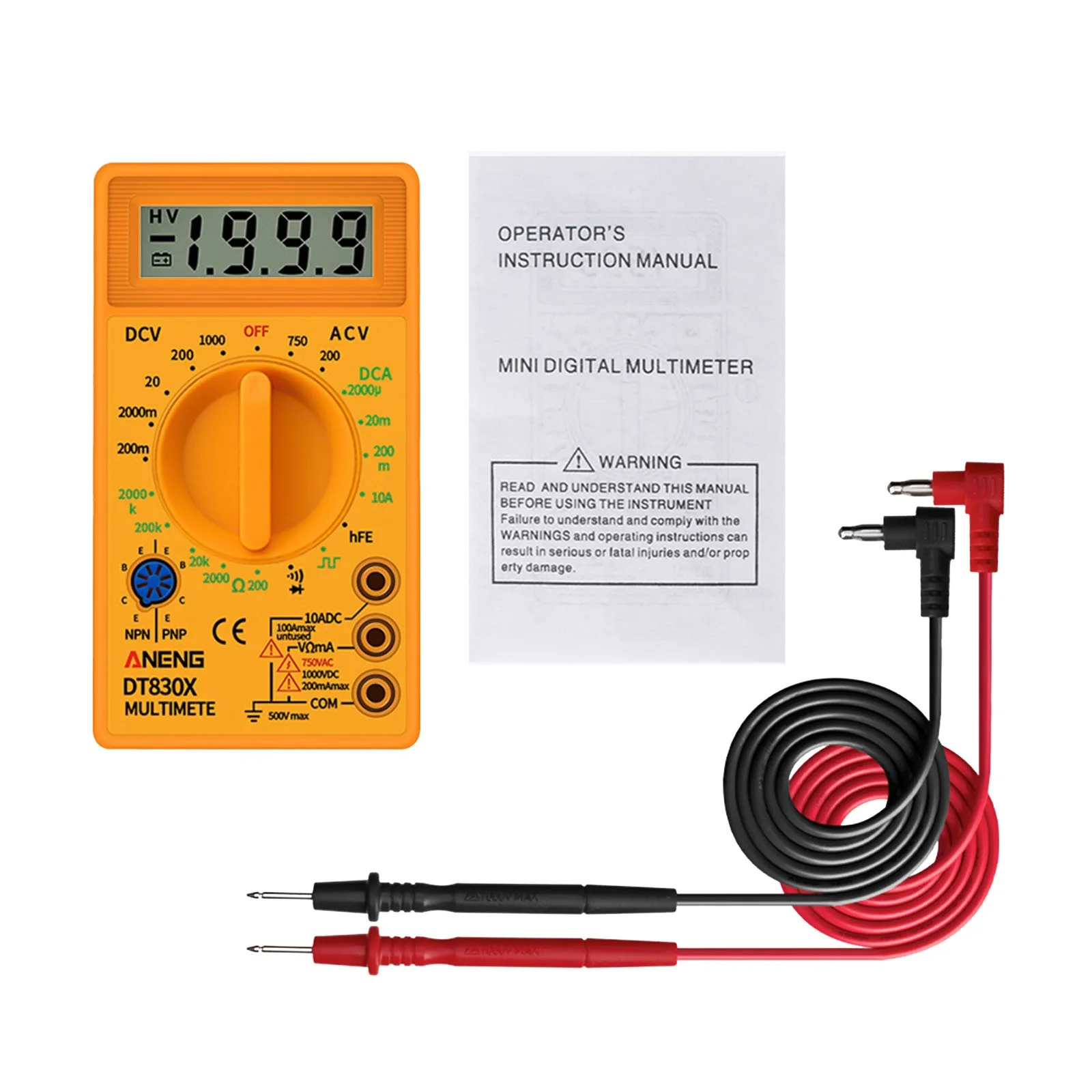 DT830X LCD Digital Multimeter AC DC On-off Buzzer Test Electrician Table Tester ABS 200V-750V Multimeter Electric Measuring Tool
DT830X LCD Digital Multimeter AC DC On-off Buzzer Test Electrician Table Tester ABS 200V-750V Multimeter Electric Measuring Tool