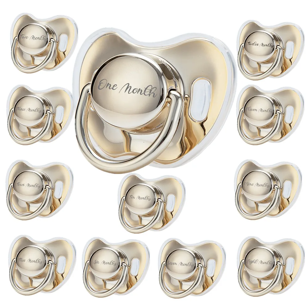 Set of 12 Pacifier Monthly Milestone Baby Growth Photos Birth month custom Pacifier First Set- Baby growth Baby shower Gift
Set of 12 Pacifier Monthly Milestone Baby Growth Photos Birth month custom Pacifier First Set- Baby growth Baby shower Gift