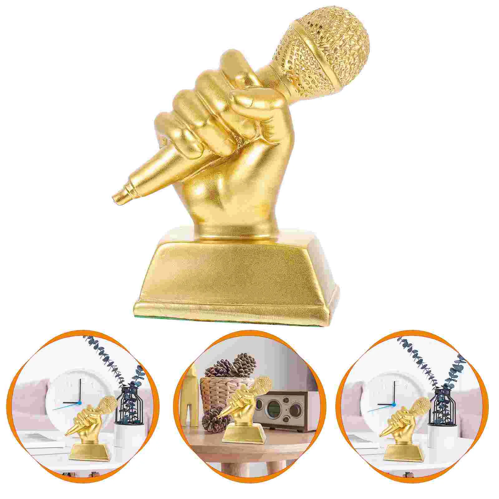 

Trophy Music Decors Award Singing Party Music Favors Awards Decor Trophies Gold Home Speech Accessory Children Karaoke Small