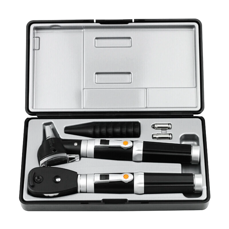 2 in 1 Professional Diagnostic Medical Ear Eye Care Kit Endoscope LED Direct Reading Fiber Otoscope Ophthalmoscope Set
2 in 1 Professional Diagnostic Medical Ear Eye Care Kit Endoscope LED Direct Reading Fiber Otoscope Ophthalmoscope Set