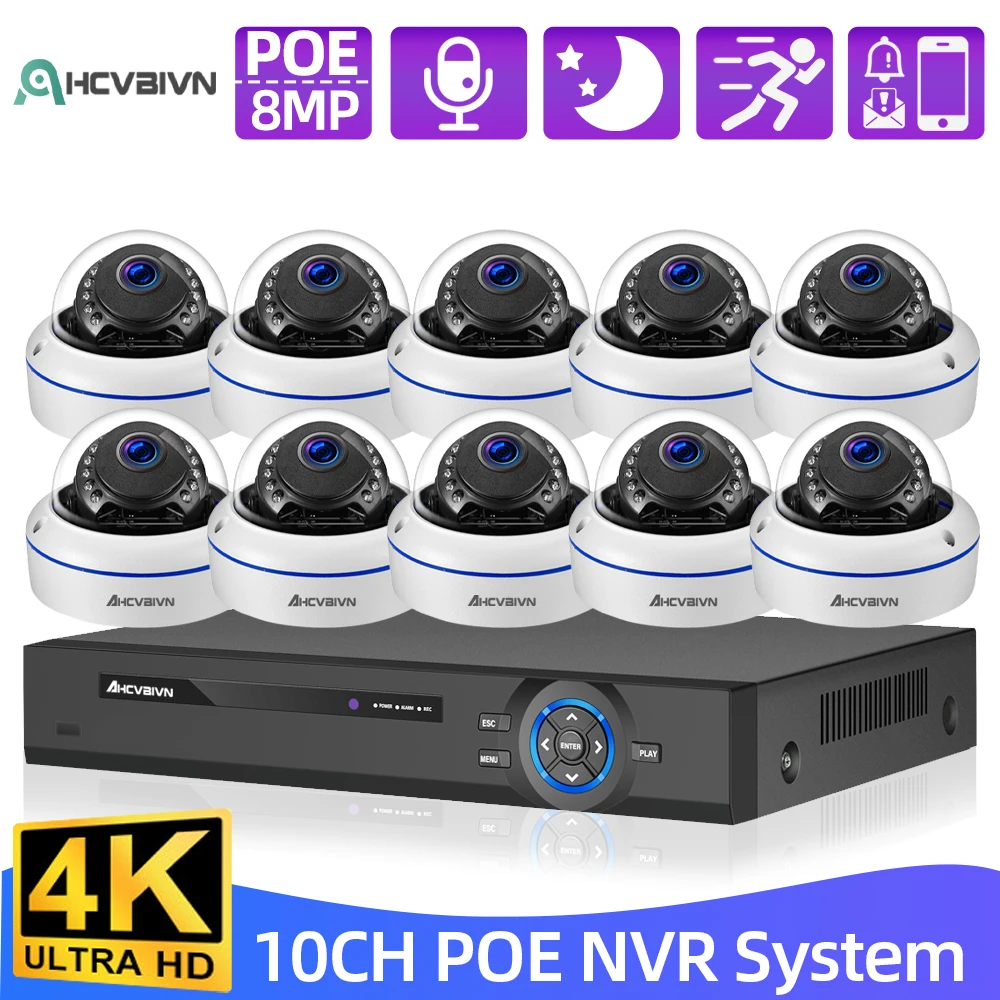10CH Poe Security Camera System IP 4K Surveillance NVR System With Metal Dome 8MP IP Camera Outdoor Home CCTV Video Recorder Kit
10CH Poe Security Camera System IP 4K Surveillance NVR System With Metal Dome 8MP IP Camera Outdoor Home CCTV Video Recorder Kit