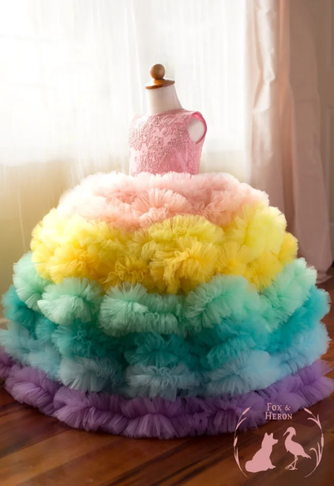 Rainbow Flower Girls Dresses Puffy Ruffles Ball Gown Tulle Dress Kids Fully Ruffled Party Dress Girls Birthday Gowns
Rainbow Flower Girls Dresses Puffy Ruffles Ball Gown Tulle Dress Kids Fully Ruffled Party Dress Girls Birthday Gowns