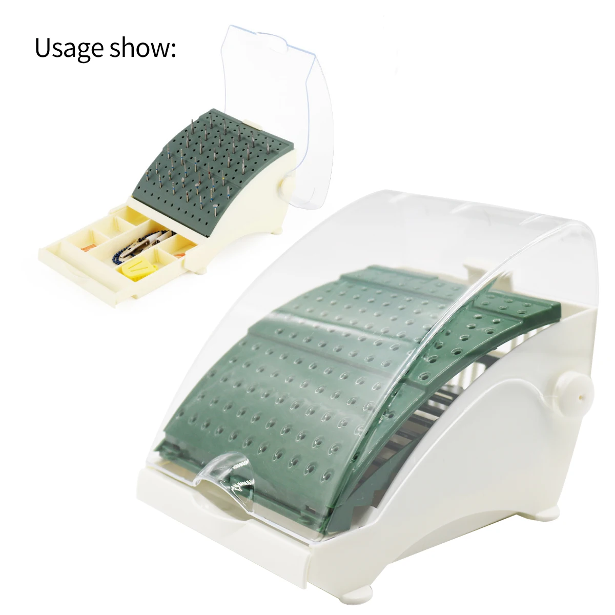 

142Holes Dental Plastic Bur Box Drill Placement Box Dental Tools Dentist Drill Box Autoclave Sterilizer Case Disinfection Holder