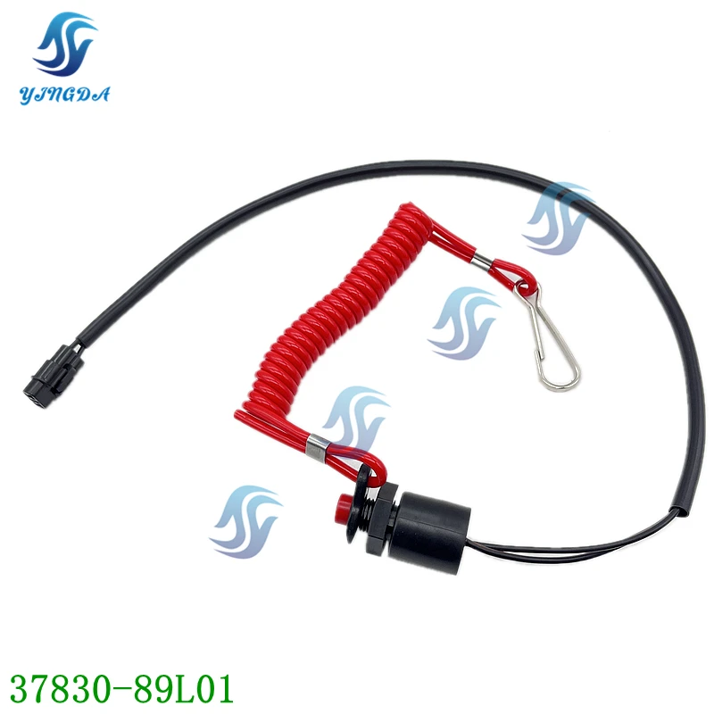 

37830-89L01 SWITCH ASSY,EMERGENCY & STOP for Suzuki Outboard 8A/9.9/9,9A/9.9B/15/15A/20A/25A/30A 4T （line length：45cm/17.7in）
