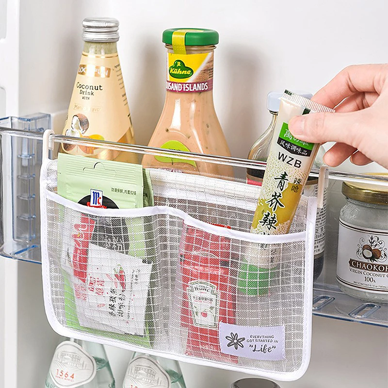 Multi Functional Dual Compartment Storage Mesh Bag Refrigerator Side Door Kitchen Classification Organizer Hanging Bag
Multi Functional Dual Compartment Storage Mesh Bag Refrigerator Side Door Kitchen Classification Organizer Hanging Bag