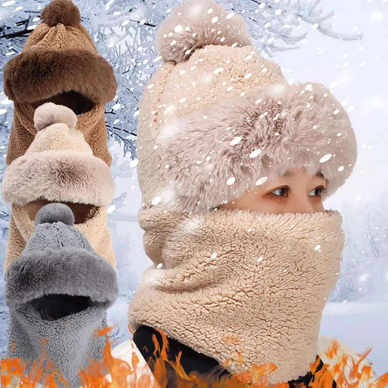 Winter Plush Hats Neck Scarf for Women Thick Cashmere Thermal Hat Outdoor Windproof Warm Beanies Cap Thicken Unisex Bonnets
Winter Plush Hats Neck Scarf for Women Thick Cashmere Thermal Hat Outdoor Windproof Warm Beanies Cap Thicken Unisex Bonnets