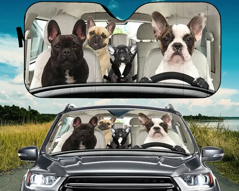 French Bulldog Family Driving Car Sunshade, Dogs Auto Sun Shade, Car Auto Sun Shade, Car Windshield, Car Accessories, dog lovers
French Bulldog Family Driving Car Sunshade, Dogs Auto Sun Shade, Car Auto Sun Shade, Car Windshield, Car Accessories, dog lovers
