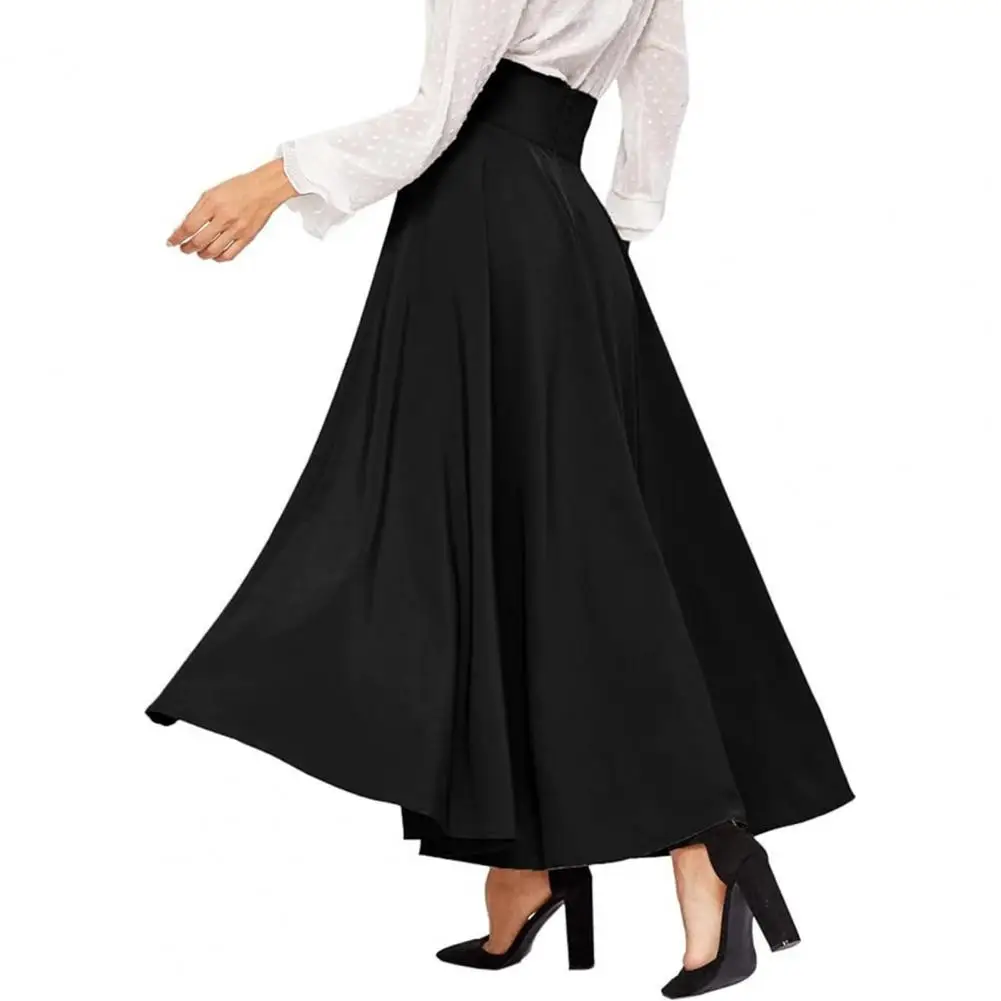 Solid Color High-waisted Skirt Elegant Lace-up Maxi Skirt with High Waist A-line Silhouette Solid Color Wide for Women for Ol
Solid Color High-waisted Skirt Elegant Lace-up Maxi Skirt with High Waist A-line Silhouette Solid Color Wide for Women for Ol
