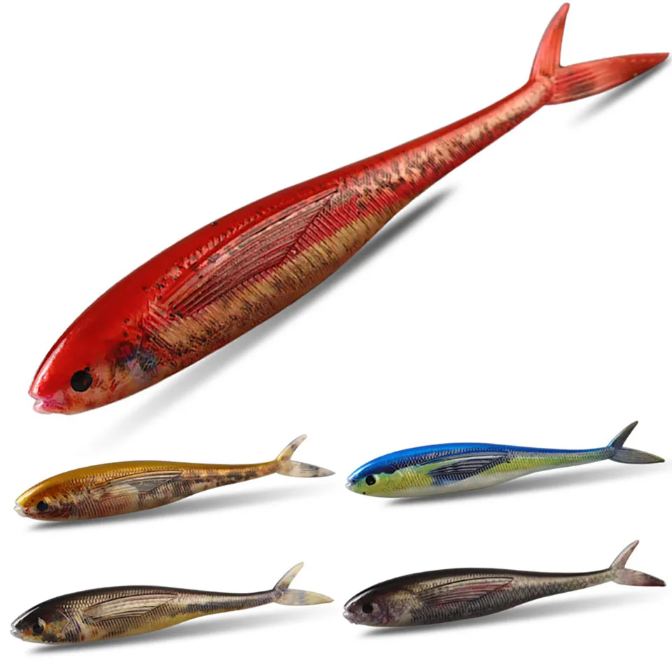 

1Pcs 11g 12.5cm 3D Fishing Trolling Tuna Mackerel Seawater Bait Lures Soft Plastic Lure Swimbait For Bass Fishing Tackle