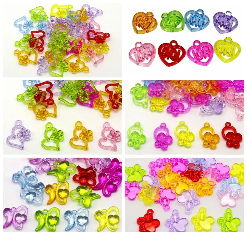 Craft DIY Mixed Color Transparent Acrylic Hollow Love Heart Charm Pendants DIY Necklace
Craft DIY Mixed Color Transparent Acrylic Hollow Love Heart Charm Pendants DIY Necklace