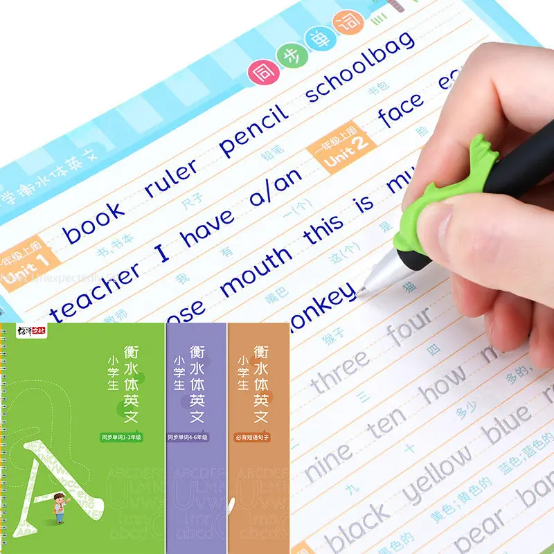 3 Books/Set Students Practice Copybook Learn English Composition Reuse Writing Alphabet Handwriting Practice Magic Book
3 Books/Set Students Practice Copybook Learn English Composition Reuse Writing Alphabet Handwriting Practice Magic Book