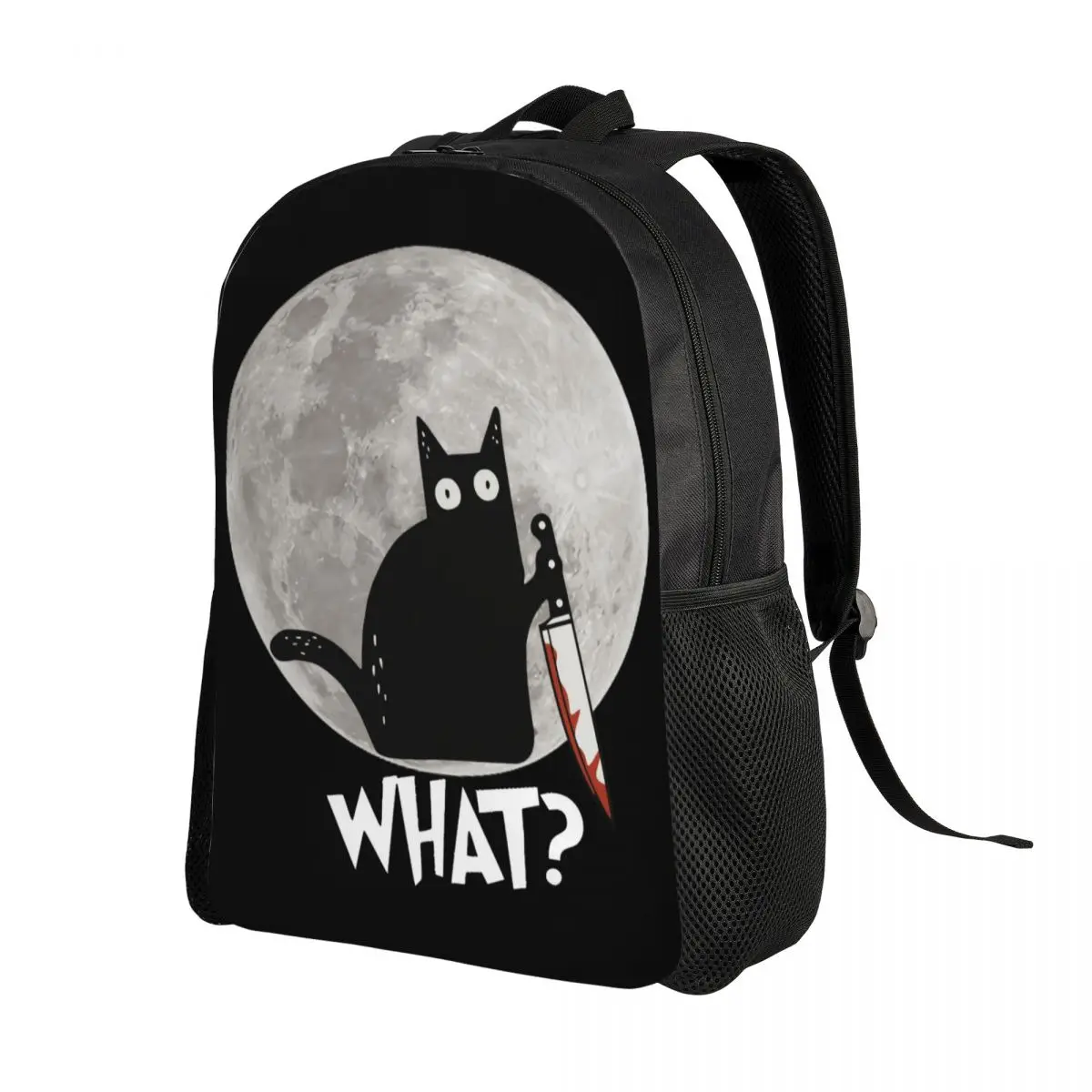 

Какая кошка полная версия водонепроницаемый школьный Колледж Забавный Хэллоуин Черный убийчий Кот с ножом сумка с принтом сумки для книг