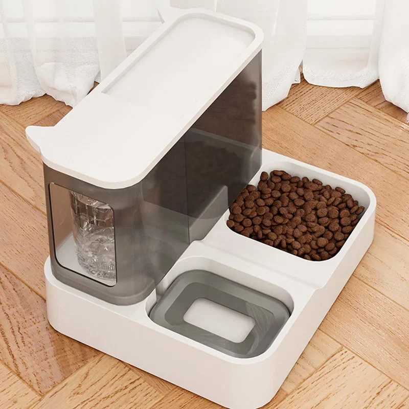 

And Capacity Water Dog Pet Separation Cat Container Food Large Automatic Dry Supplies Bowl Drinking Wet Dispenser Feeder