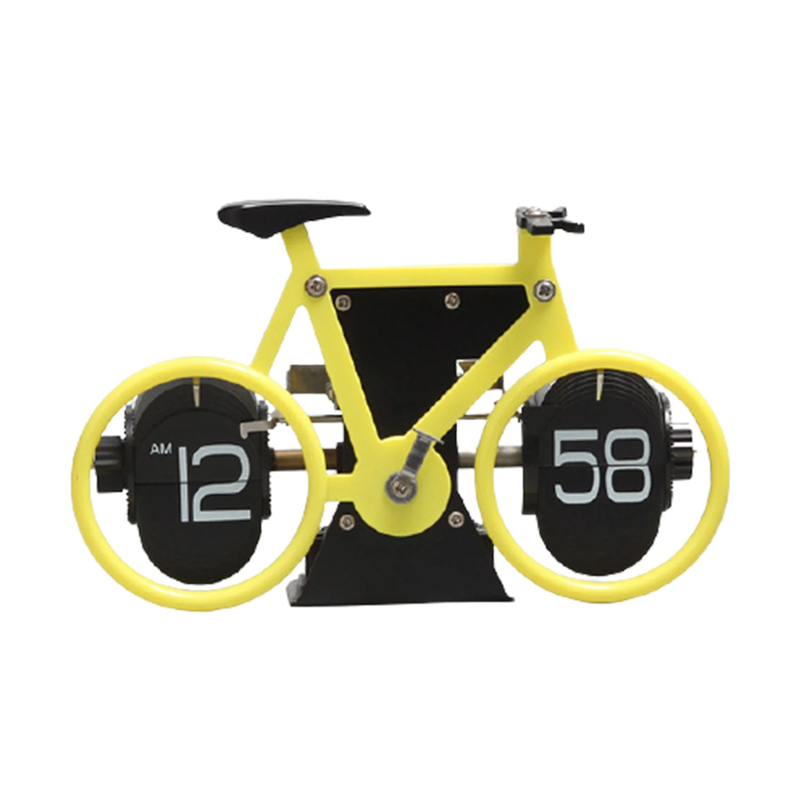 

Flip Clock Bicycle Shaped Retro Flip Down Clock 12 Hour AM/PM Show Big Number Clock For HomeOffice Decor