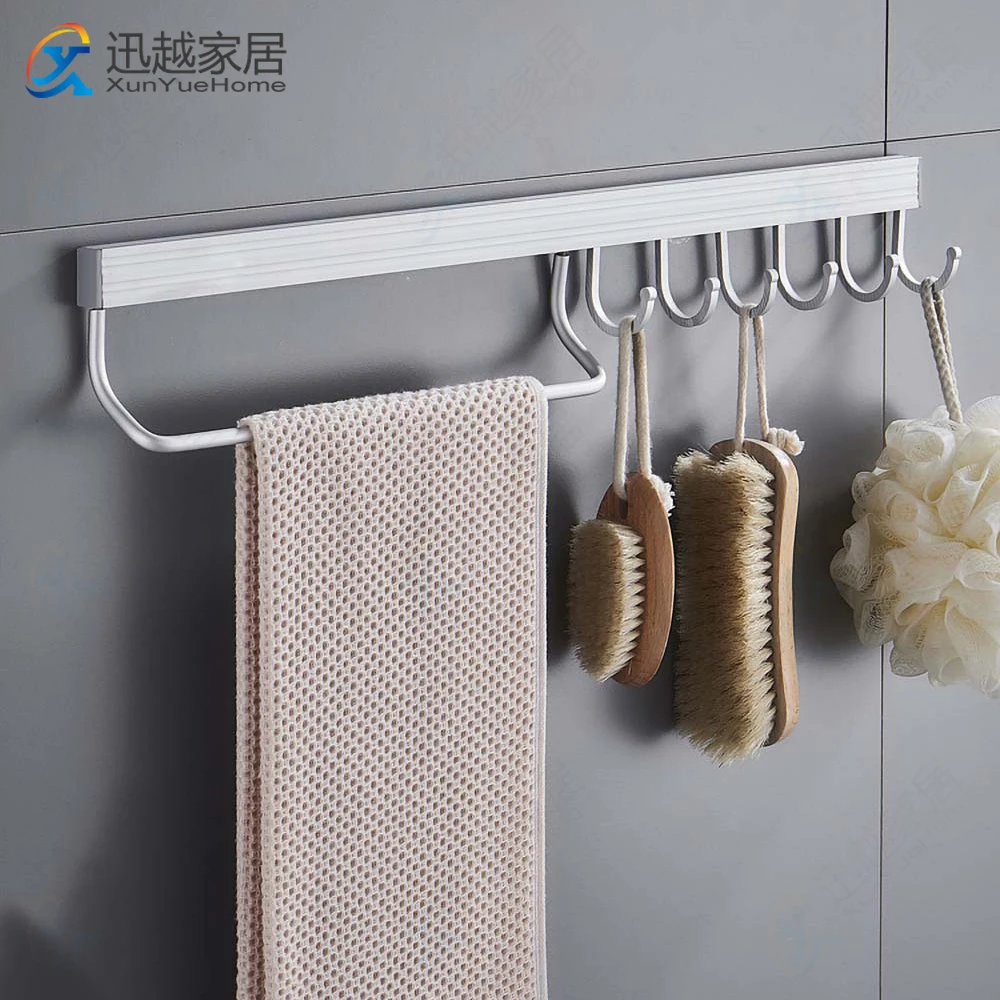 Clothes Hooks With Bar Punch-Free Wall Mounted Hanger Rod Matte Silver Aluminum Towel Rack For Kitchen Bathroom Hardware Pendant
Clothes Hooks With Bar Punch-Free Wall Mounted Hanger Rod Matte Silver Aluminum Towel Rack For Kitchen Bathroom Hardware Pendant