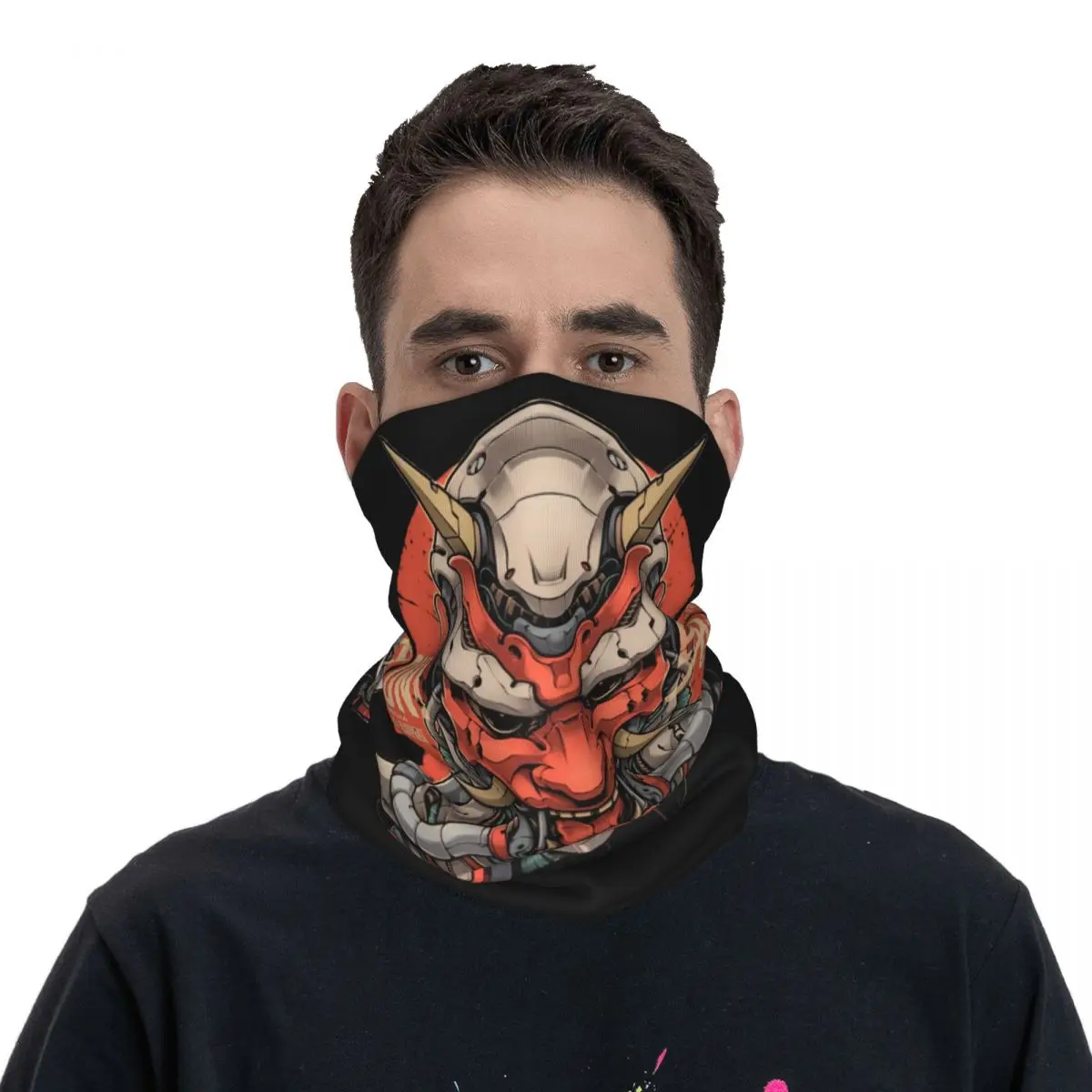 Бандана для взрослых Oni Mecha Merch шейный Гетр с принтом японская маска-демон шарф многофункциональный шарф для бега моющийся 
Бандана для взрослых Oni Mecha Merch шейный Гетр с принтом японская маска-демон шарф многофункциональный шарф для бега моющийся