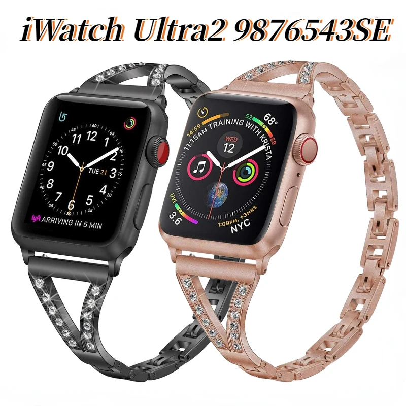 Diamond Stainless Steel Band for Apple Watch Ultra2 9 8 7 6 5 4 SE 49mm 45mm 44mm 41mm 40mm Metal Bracelet Strap IWatch 3 42mm
Diamond Stainless Steel Band for Apple Watch Ultra2 9 8 7 6 5 4 SE 49mm 45mm 44mm 41mm 40mm Metal Bracelet Strap IWatch 3 42mm