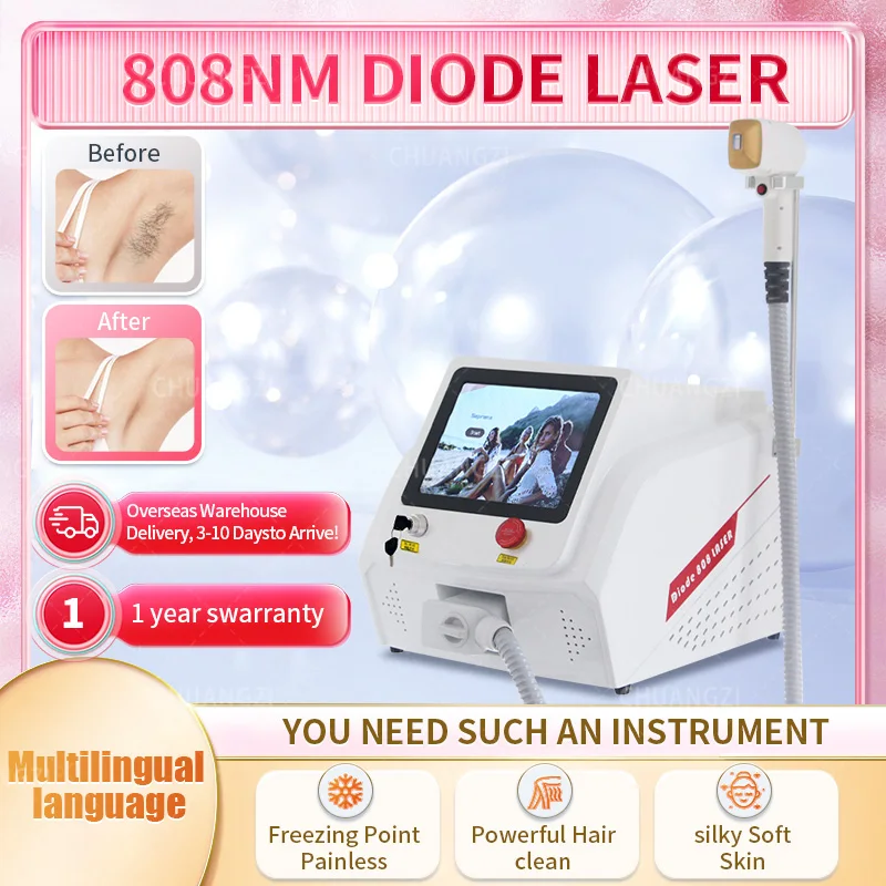 

2024 Portable Newest 2000W Diode Laser Hair Removal Machine 3 Wavelength Ice Platinum Hair Removal 755nm 808nm 1064nm Equipment