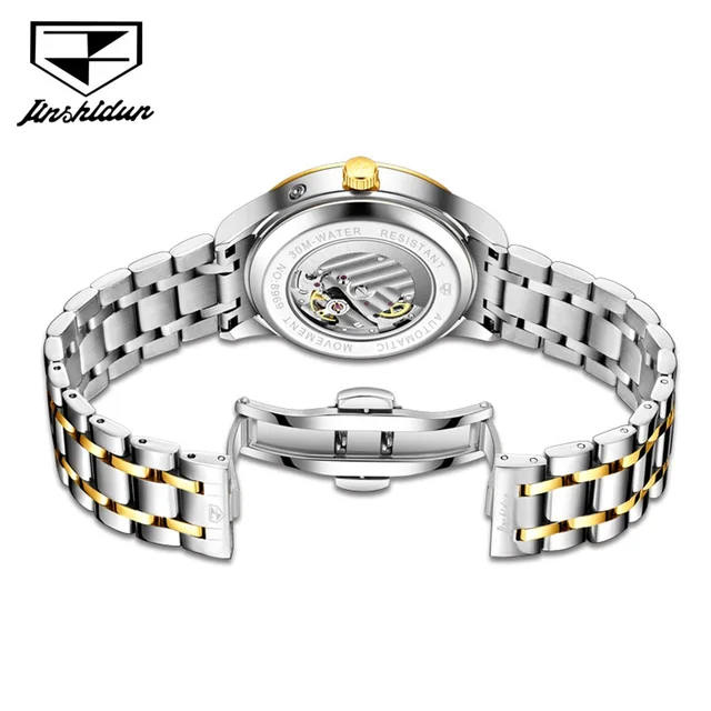 JSDUN-Montre Mécanique existent pour Homme, Certification Originale, Étanche, Phase de Lune, Montre-Bracelet à la Mode 2