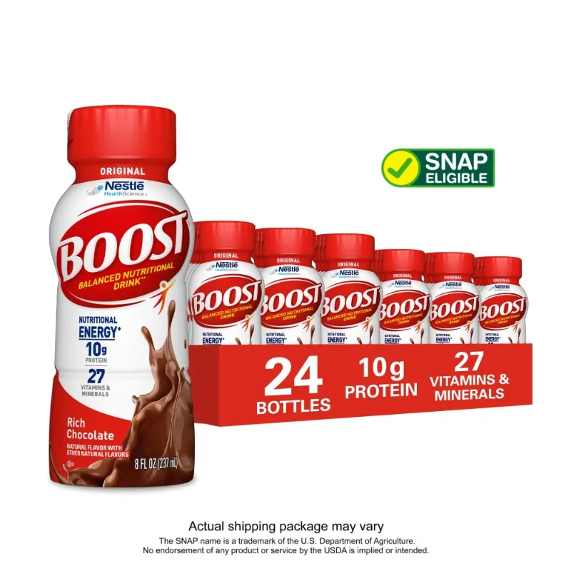 

BOOST Original, Nutritional Drink, Rich Chocolate, 10g Protein, 24 - 8 fl oz Bottles