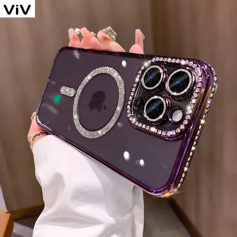 Luxury Glitter Rhinestone Transparent For Magsafe Case For iPhone 15 14 13 12 11 Pro Max Wireless Charging Diamond Bumper Cover
Luxury Glitter Rhinestone Transparent For Magsafe Case For iPhone 15 14 13 12 11 Pro Max Wireless Charging Diamond Bumper Cover