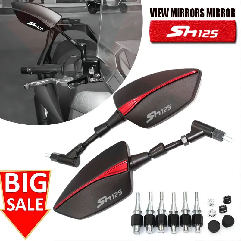 Мотоциклетные зеркала SH 125 для Honda SH125i SH150i SH 125i 150i SH125 SH150, винтовая резьба, левые и правые зеркала заднего вида
Мотоциклетные зеркала SH 125 для Honda SH125i SH150i SH 125i 150i SH125 SH150, винтовая резьба, левые и правые зеркала заднего вида