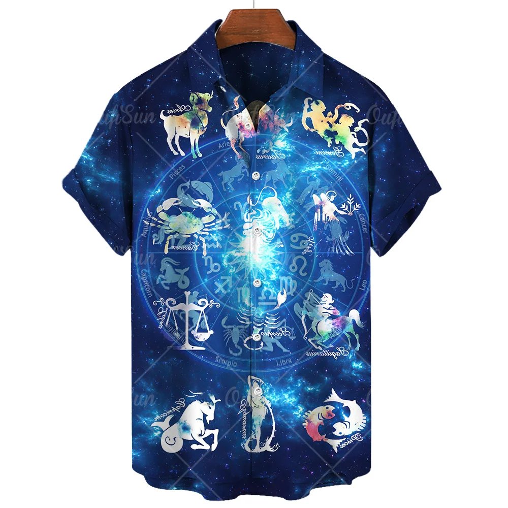 Summer Shirts For Man 3d Constellation Print Short Sleeve Oversized Men's Shirt Hawaiian Male Casual Lapel Top Vacation Clothing
Summer Shirts For Man 3d Constellation Print Short Sleeve Oversized Men's Shirt Hawaiian Male Casual Lapel Top Vacation Clothing