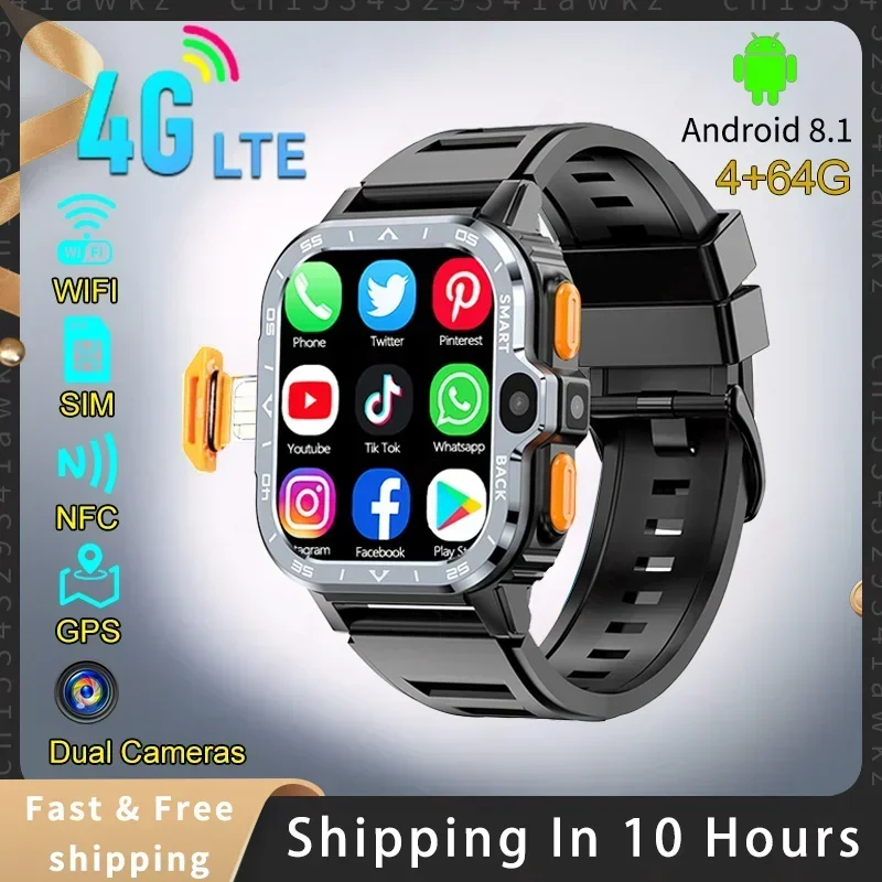 

2024 New Smartwatch 4G LTE,with GPS Tracker That Combines Video Voice and Wi-Fi Call,Messaging 2Cameras,Men and Women SmartWatch