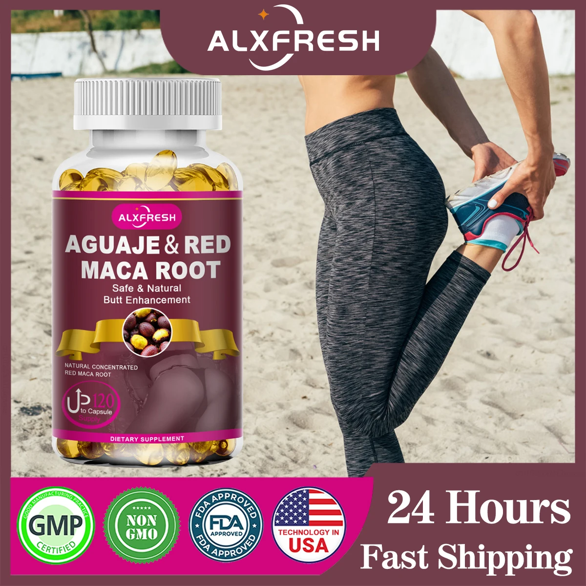 Alexfresh Organic Aguaje with RedMaca Root Extract- 1000mg Serving -Women Buttocks Care - Potent Extract
Alexfresh Organic Aguaje with RedMaca Root Extract- 1000mg Serving -Women Buttocks Care - Potent Extract