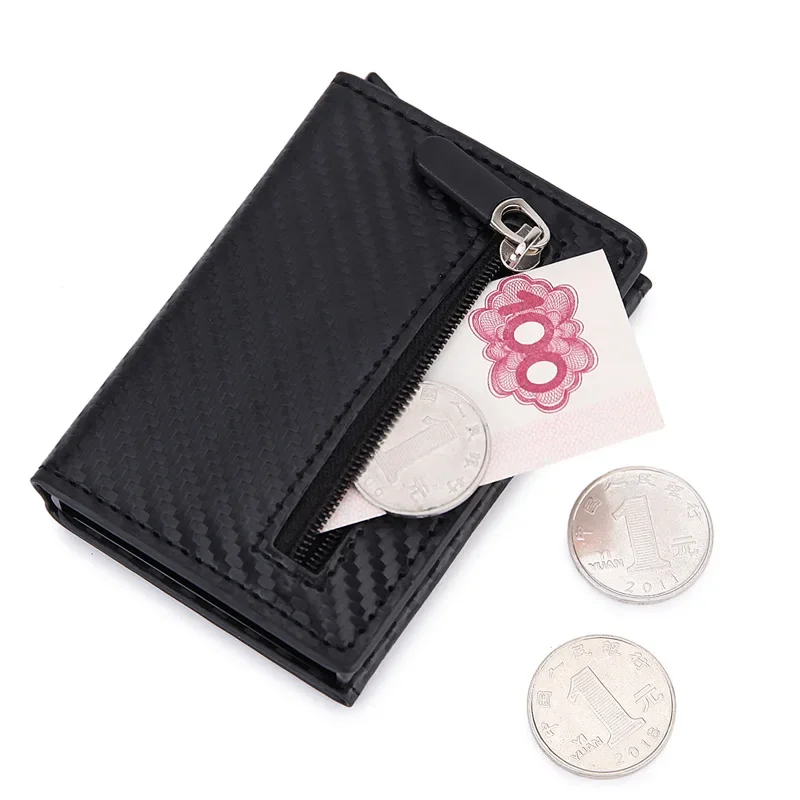 

Carbon Fiber Rfid Blocking Protection Men id Credit Card Holder Wallet Leather Metal Business Bank CreditCard Cardholder Case