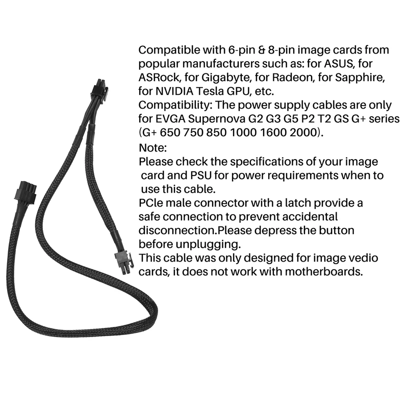 8 PIN TO Dual 8 Pin 6 PIN PCIE VGA Power Supply Cable For EVGA Supernova G2 G3 G5 P2 T2 GS G+ 650 750 850 1000
8 PIN TO Dual 8 Pin 6 PIN PCIE VGA Power Supply Cable For EVGA Supernova G2 G3 G5 P2 T2 GS G+ 650 750 850 1000