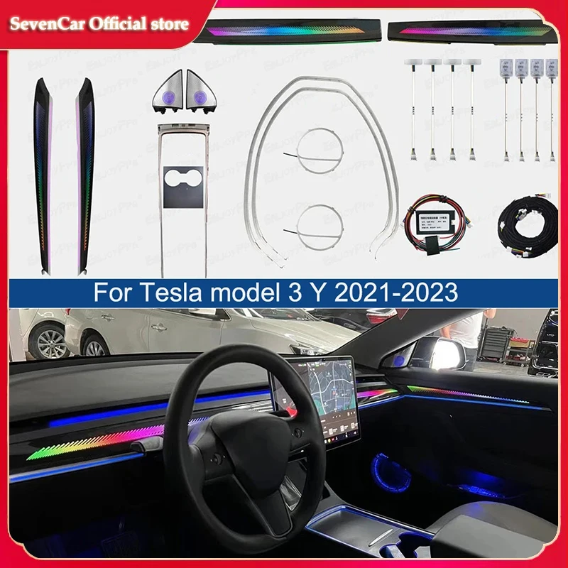 Full set for Tesla model 3/Y 2021-2023 dragon scale atmosphere lamp door trim panel carving ambient lamp tweeter cover glow neon
Full set for Tesla model 3/Y 2021-2023 dragon scale atmosphere lamp door trim panel carving ambient lamp tweeter cover glow neon