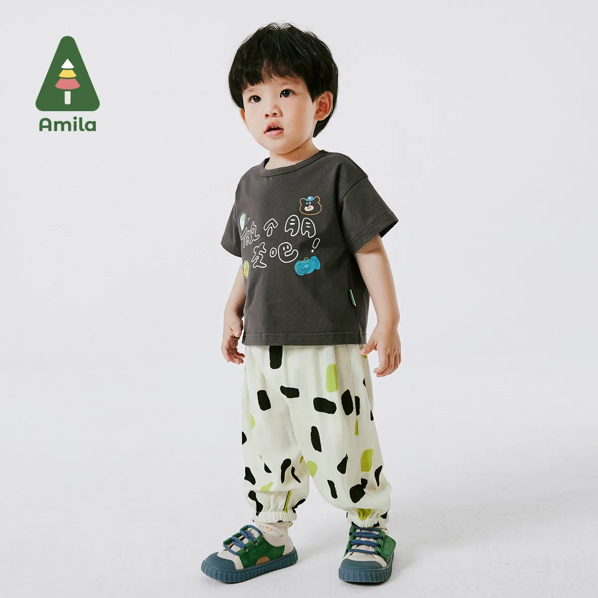 

Amila 2024 Summer New Baby Bottoms for Boys and girls Breathable High Quality Full Print Kids Pants 0-6Y