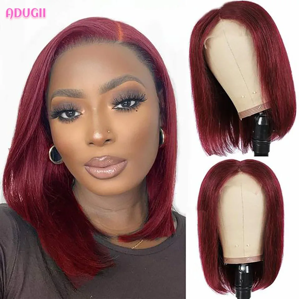 ADUGII 99J Burgundy Short Bob Wig 13X4/4X4 Lace Front Wigs For Black Women Brazilian Human Hair Transparent Lace Front Wigs
ADUGII 99J Burgundy Short Bob Wig 13X4/4X4 Lace Front Wigs For Black Women Brazilian Human Hair Transparent Lace Front Wigs