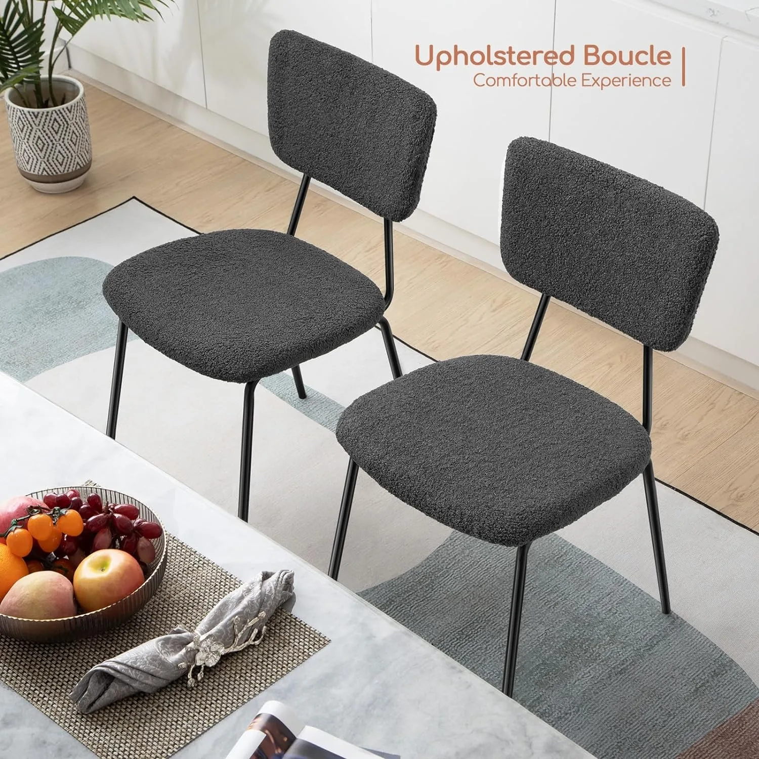 Dining Room Chairs Set of 4 - Modern Boucle Fabric Kitchen Chairs, Dining Chairs with Metal Legs for Dining Room, Kitchen
Dining Room Chairs Set of 4 - Modern Boucle Fabric Kitchen Chairs, Dining Chairs with Metal Legs for Dining Room, Kitchen