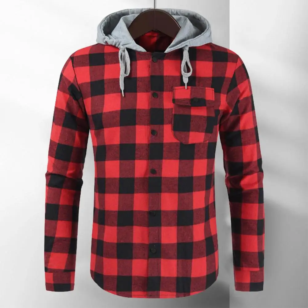 Men Single-braested Top Hooded Men Shirt Stylish Men's Plaid Print Hooded Cardigan Fall/winter Color Matching Soft Long Sleeve
Men Single-braested Top Hooded Men Shirt Stylish Men's Plaid Print Hooded Cardigan Fall/winter Color Matching Soft Long Sleeve