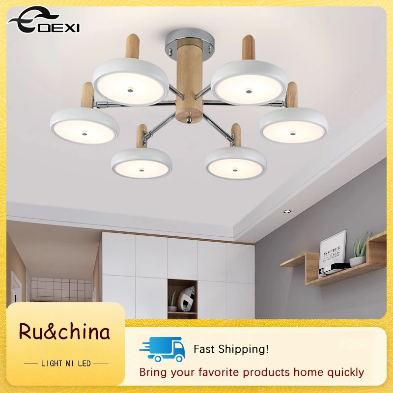 

Nordic Living Room Bedroom Ceiling Lamp Dining Hall Bar Counter Chandelier Office Decoration Lighting LED Three Types Of Lights