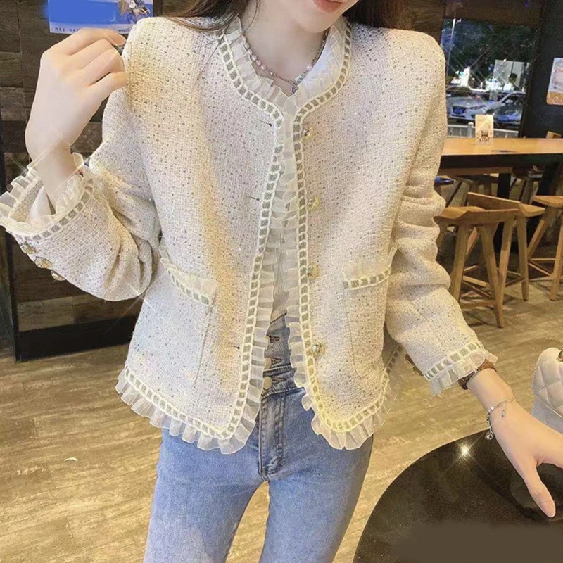 Hdsqp Lace Pleated Tweed Jacket Women 2023 Autumn Korean Style Long Sleeve Jacket Coats Woman O Neck Pearl Button Outwear Tops
Hdsqp Lace Pleated Tweed Jacket Women 2023 Autumn Korean Style Long Sleeve Jacket Coats Woman O Neck Pearl Button Outwear Tops