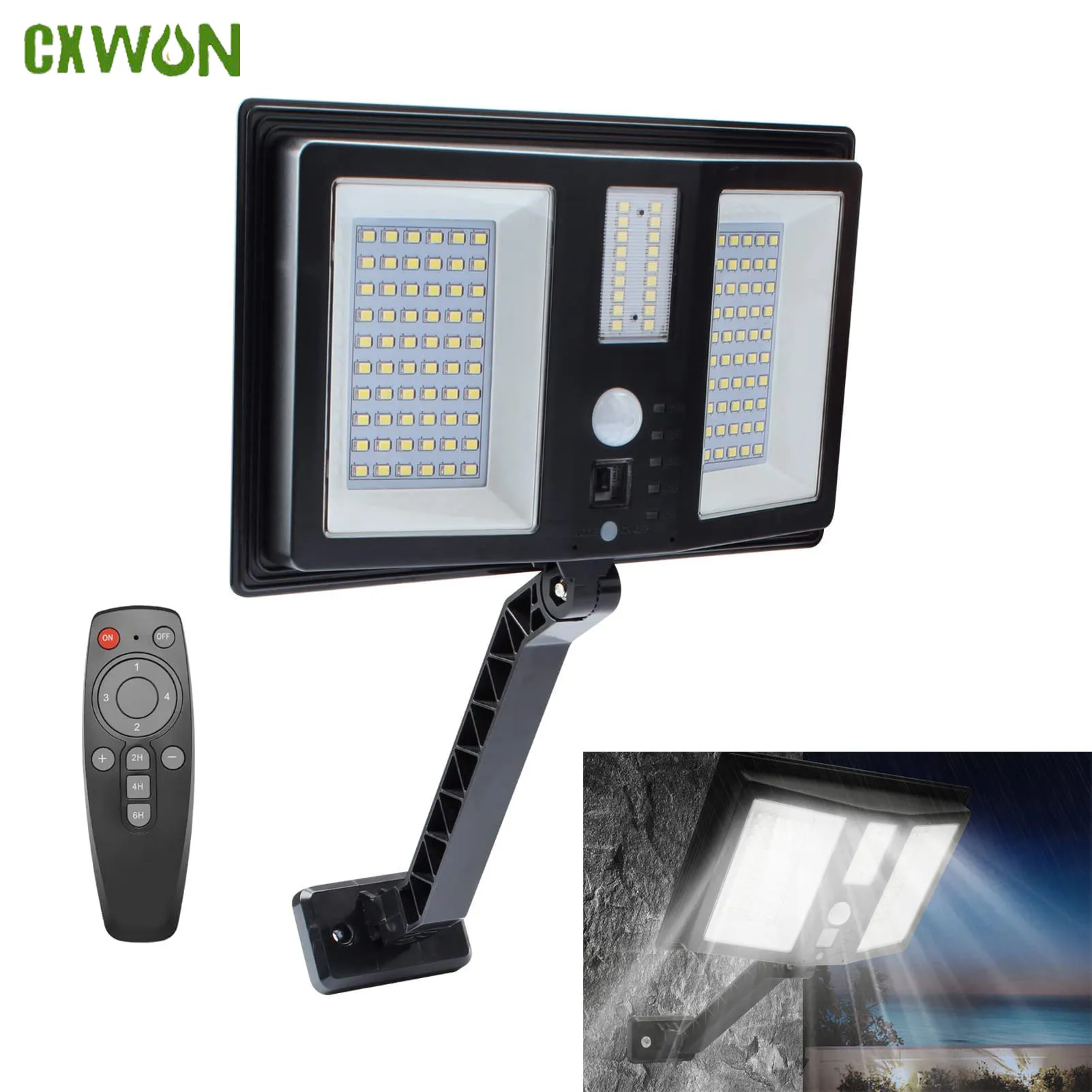 

Outdoor Solar Sensor Lights 138 LED Waterproof Wireless Garden Floodlight with Remote Control for Patio Yard Solar Shed Light