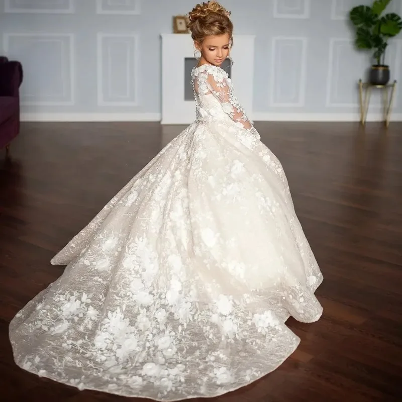 Flower Girl Dress Lace Full O-Neck Floor-Length A-LINE Princess Pageant Kids Girl Wedding Birthday Party First Communion Gown
Flower Girl Dress Lace Full O-Neck Floor-Length A-LINE Princess Pageant Kids Girl Wedding Birthday Party First Communion Gown