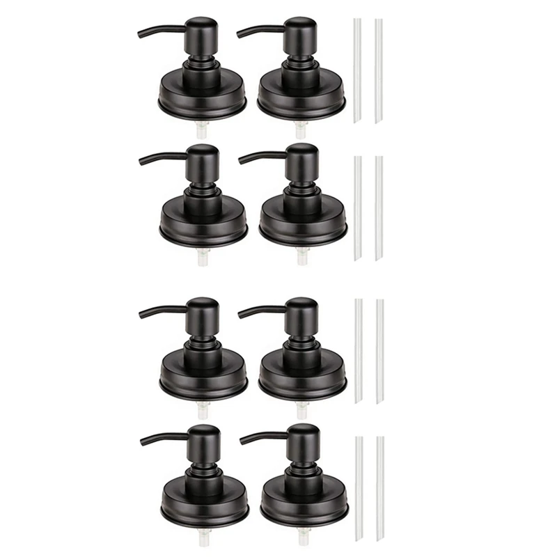 8-Pack Mason Jar Soap Dispenser Lid, Painted Black Rust Proof Lotion Dispenser Lid For Regular Mouth Mason Jar
8-Pack Mason Jar Soap Dispenser Lid, Painted Black Rust Proof Lotion Dispenser Lid For Regular Mouth Mason Jar
