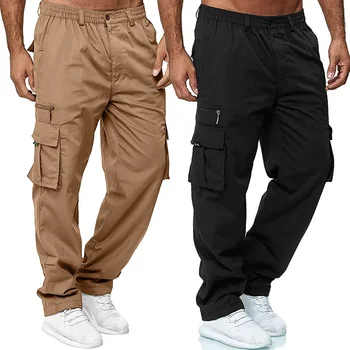 Shorts Cargo Camuflados Masculinos de Multibolsos para o Verão: Elegância e Praticidade 12 Men's Cargo Trousers Elastic Waist Elastic Multi-pocket Loose Combat Work Pants Outdoor Fitness Sports Casual Pants S-4XL