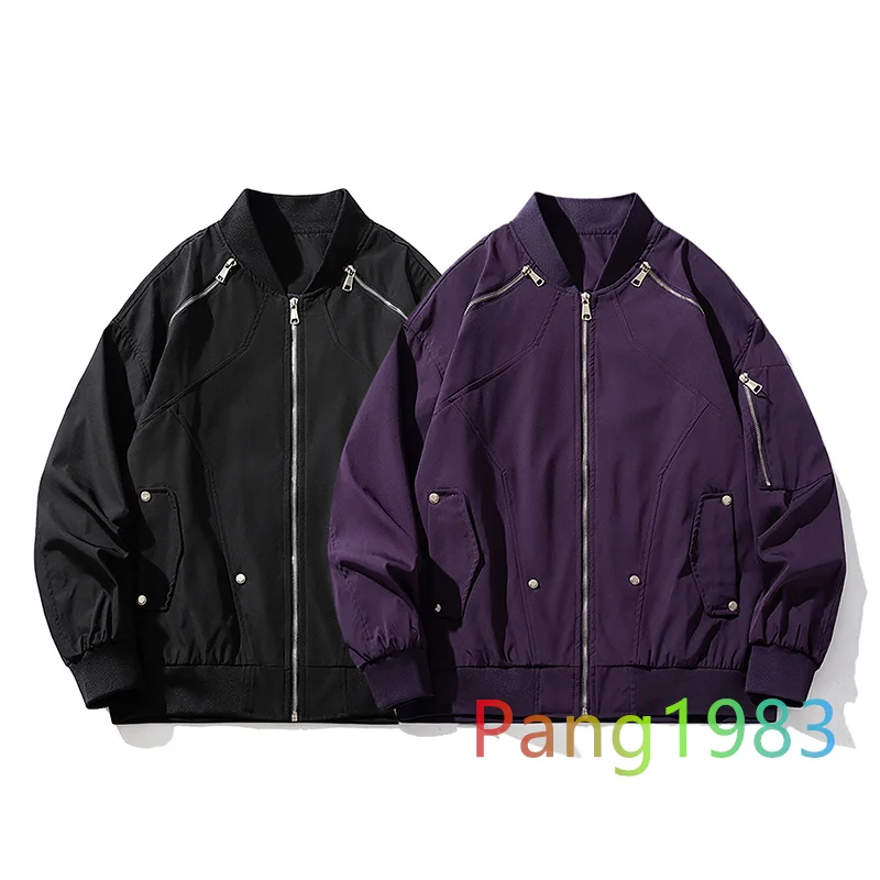 

Spring 2024 New Pilot Jacket Men Women High Street 3D Splicing Casual Baseball Jacket Zippered Coat