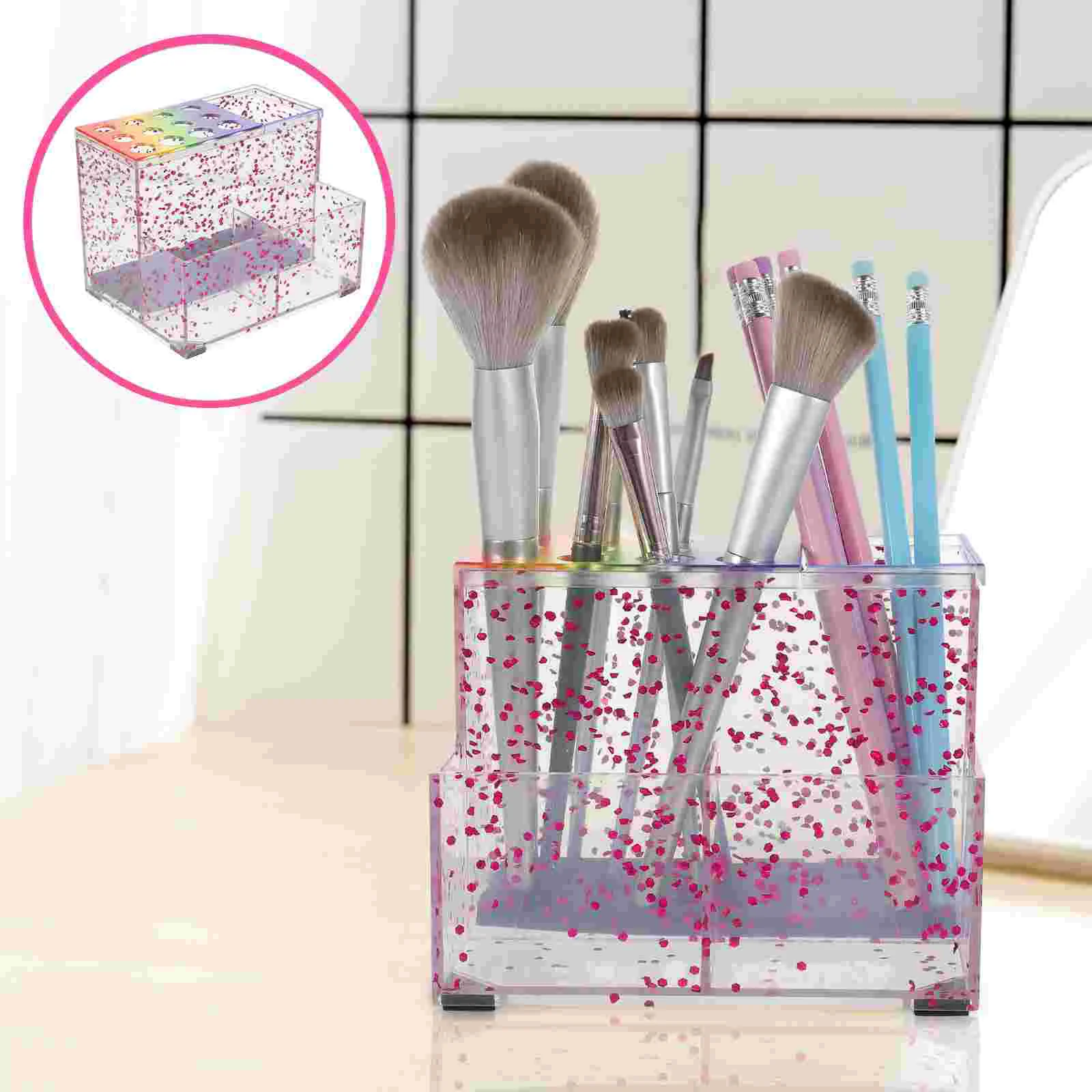 Makeup Tool Organizer Cosmetics Brush Storage Box Organizer Compartment Table Stationery Holder
Makeup Tool Organizer Cosmetics Brush Storage Box Organizer Compartment Table Stationery Holder