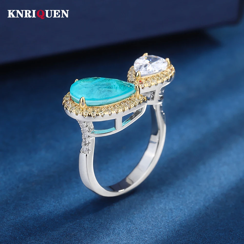 Vintage 8*12mm Paraiba Tourmaline Topaz Adjustable Rings for Women Party Cocktail Fine Jewelry Ring Anniversary Gift Accessories
Vintage 8*12mm Paraiba Tourmaline Topaz Adjustable Rings for Women Party Cocktail Fine Jewelry Ring Anniversary Gift Accessories