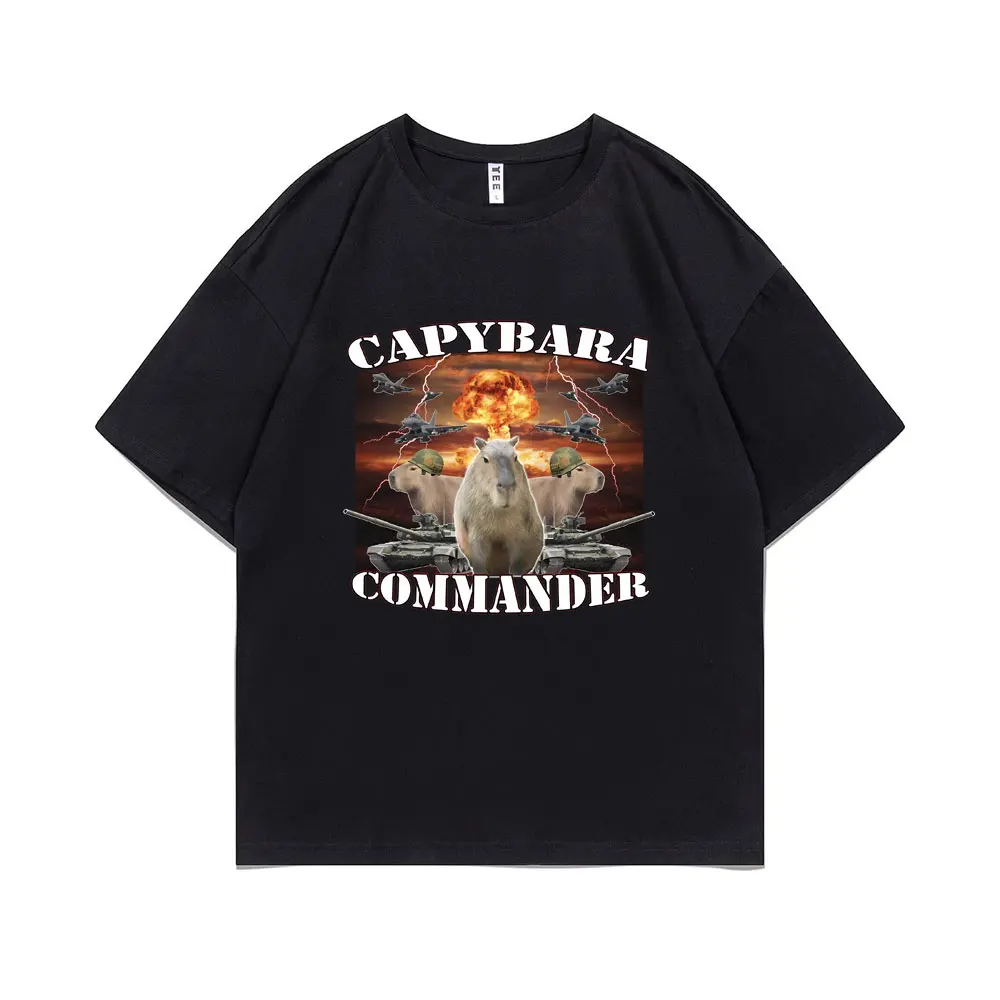 Capybara Commander Funny Meme Tshirt Men Women's Fun Cute Casual T-shirts Men's High Quality Cotton Oversized Short Sleeve Tees
Capybara Commander Funny Meme Tshirt Men Women's Fun Cute Casual T-shirts Men's High Quality Cotton Oversized Short Sleeve Tees