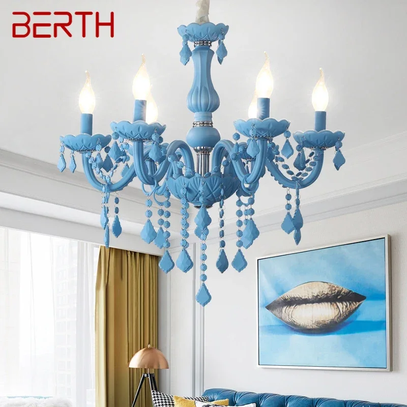 BERTH Blue Crystal Pendent Lamp Art Candle Lamp Children's Room Living Room Restaurant Bedroom Cafe Clothing Store Chandelier
BERTH Blue Crystal Pendent Lamp Art Candle Lamp Children's Room Living Room Restaurant Bedroom Cafe Clothing Store Chandelier