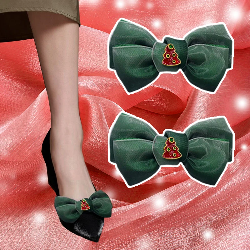 2 Pcs Green Bow Shoe Clips 3D Christmas Tree Shoe Embellishment Detachable Women Shoe Buckle for Pumps Flats DIY Decoration
2 Pcs Green Bow Shoe Clips 3D Christmas Tree Shoe Embellishment Detachable Women Shoe Buckle for Pumps Flats DIY Decoration